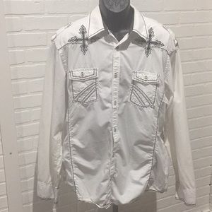 White Roar Button Down Shirt 3XL